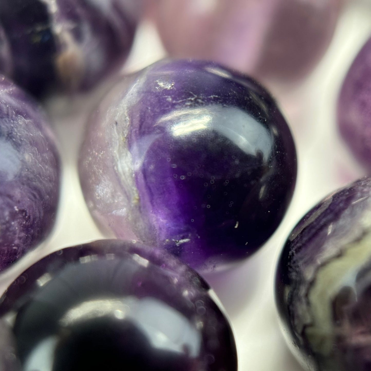 Purple Fluorite Polished Round Beads image 7