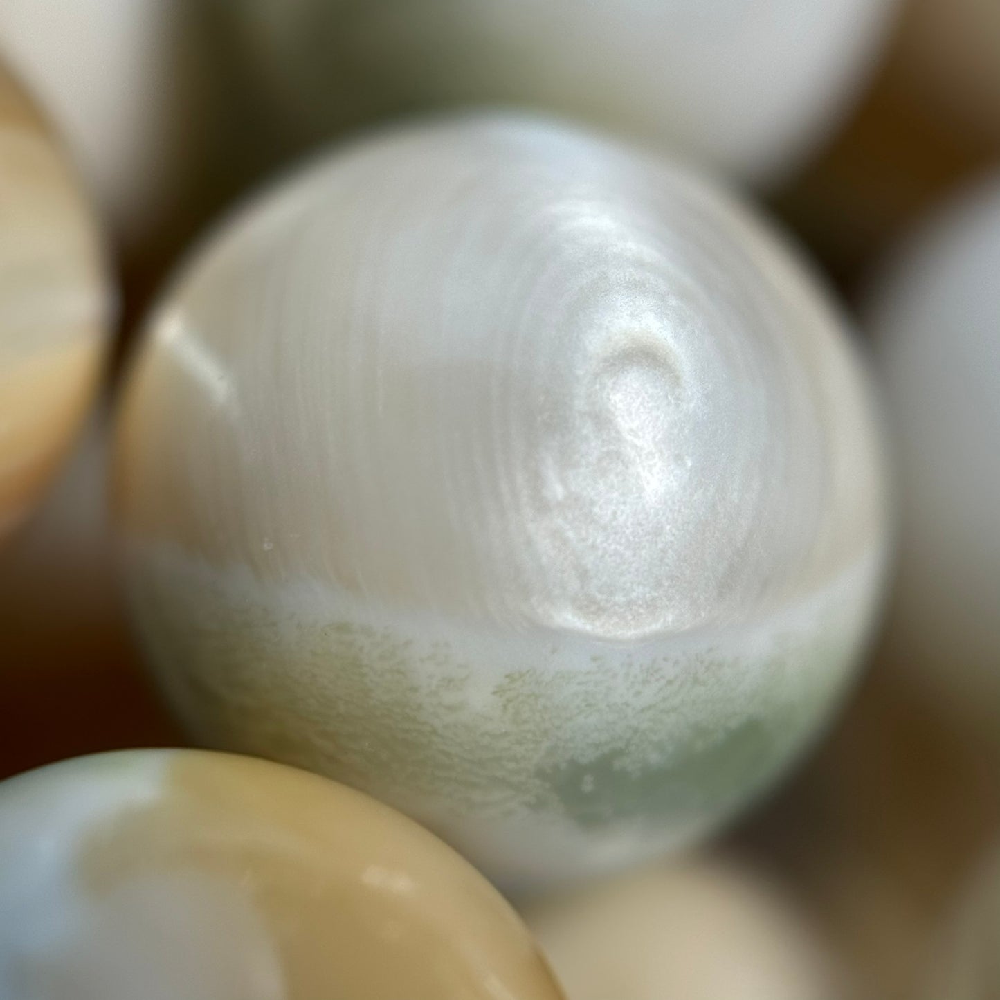 Green Shell Polished Round Beads image 9