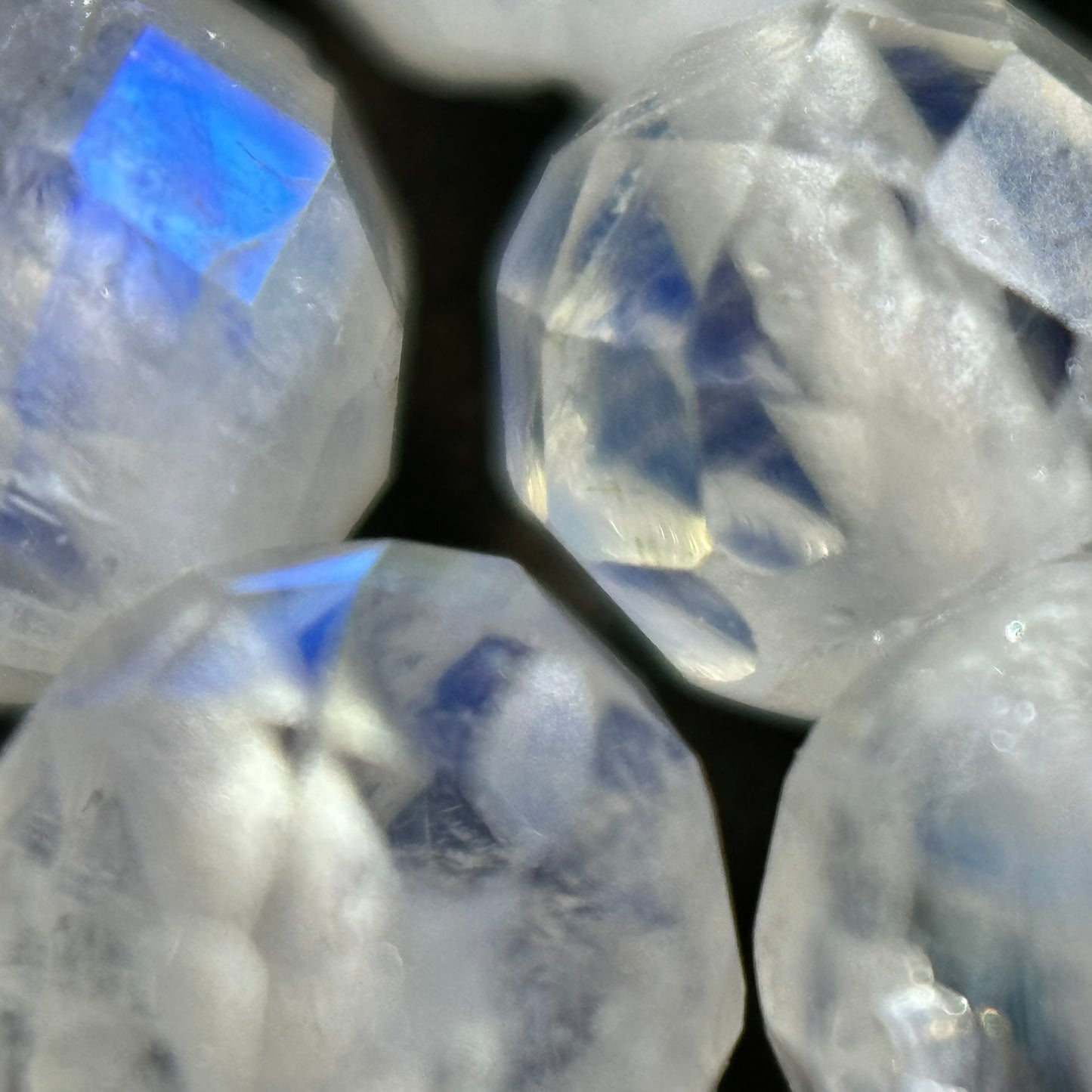 Rainbow Moonstone Faceted Round Beads - AAA Quality image 5