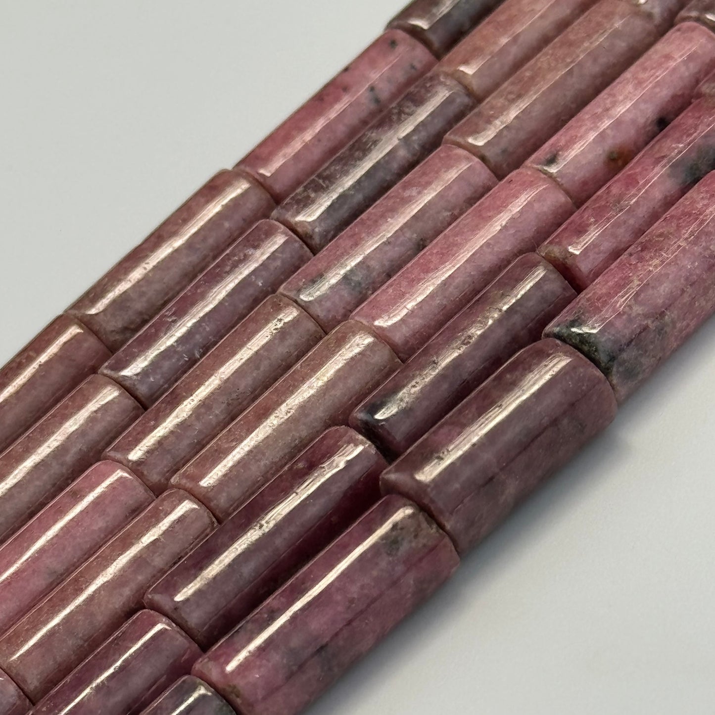 Rhodonite Cylinder Beads image 2