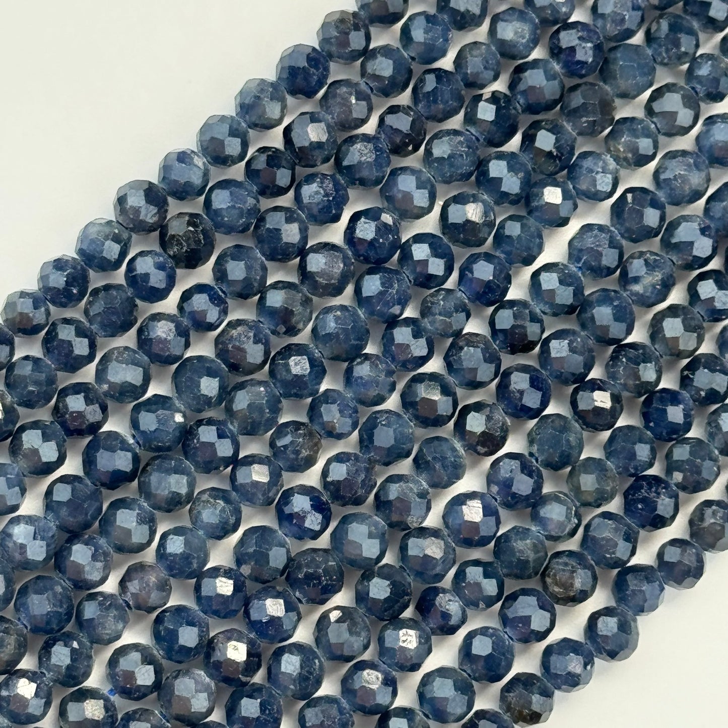 Natural Sapphire Faceted Round Beads image 0