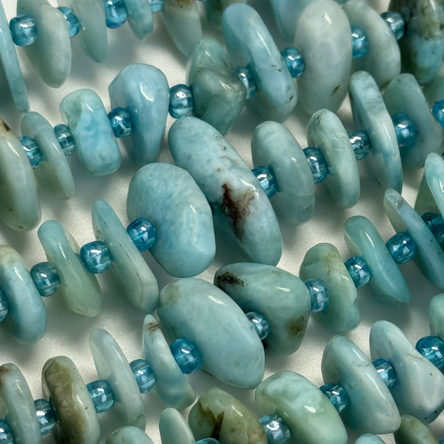Larimar Disc Blade Polished Beads image 1