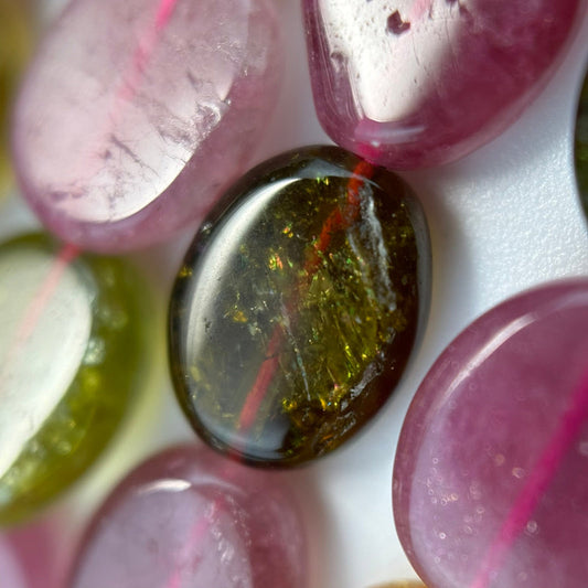 Tourmaline Flat Oval Beads