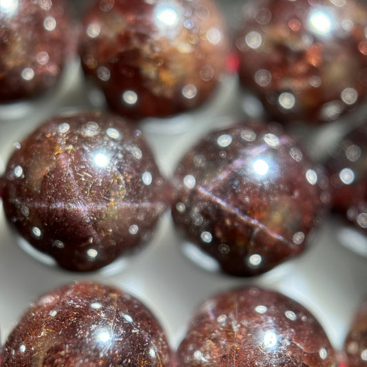 Pyrope Garnet with Star Beads - Polished Round