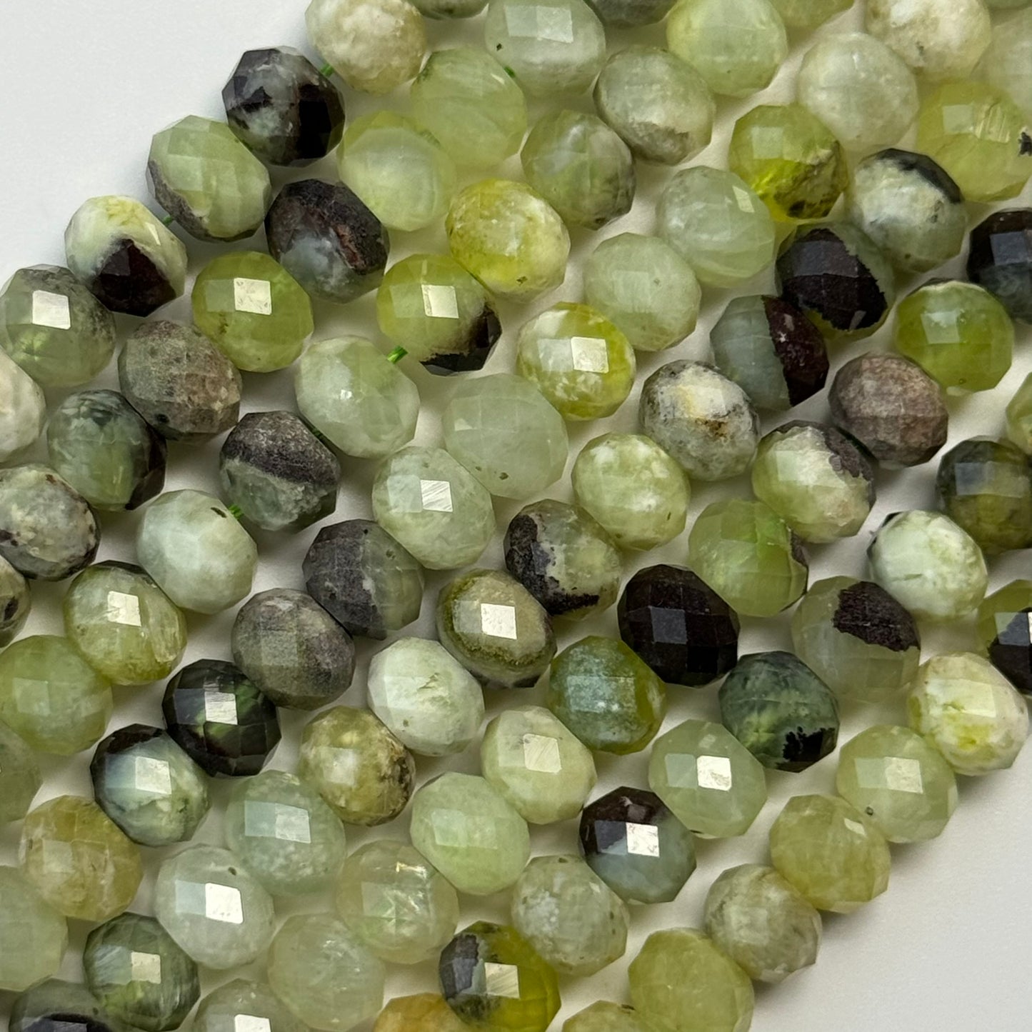 Prehnite Faceted Rondelle Beads (Color B) image 4