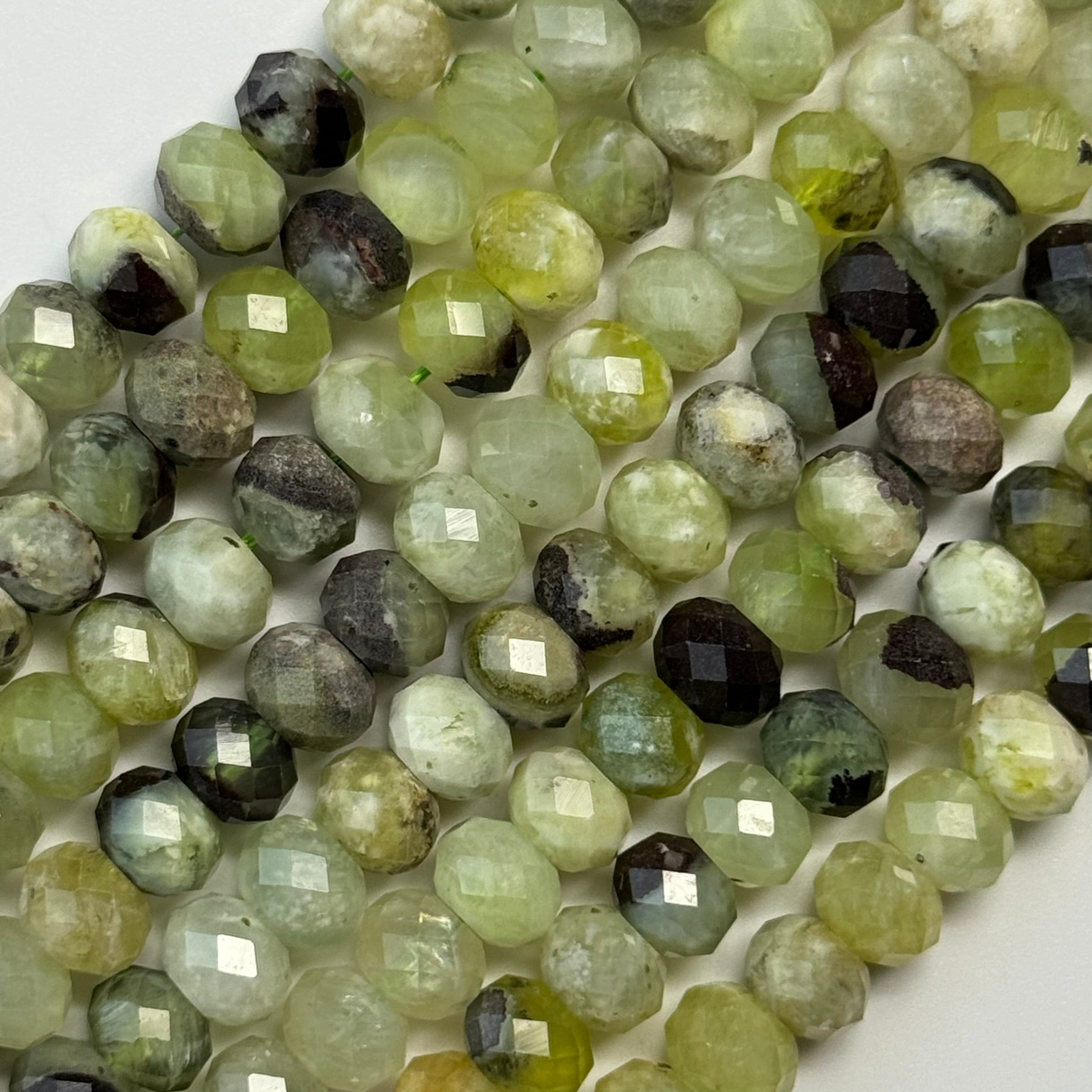 Prehnite Faceted Rondelle Beads (Color B) image 4