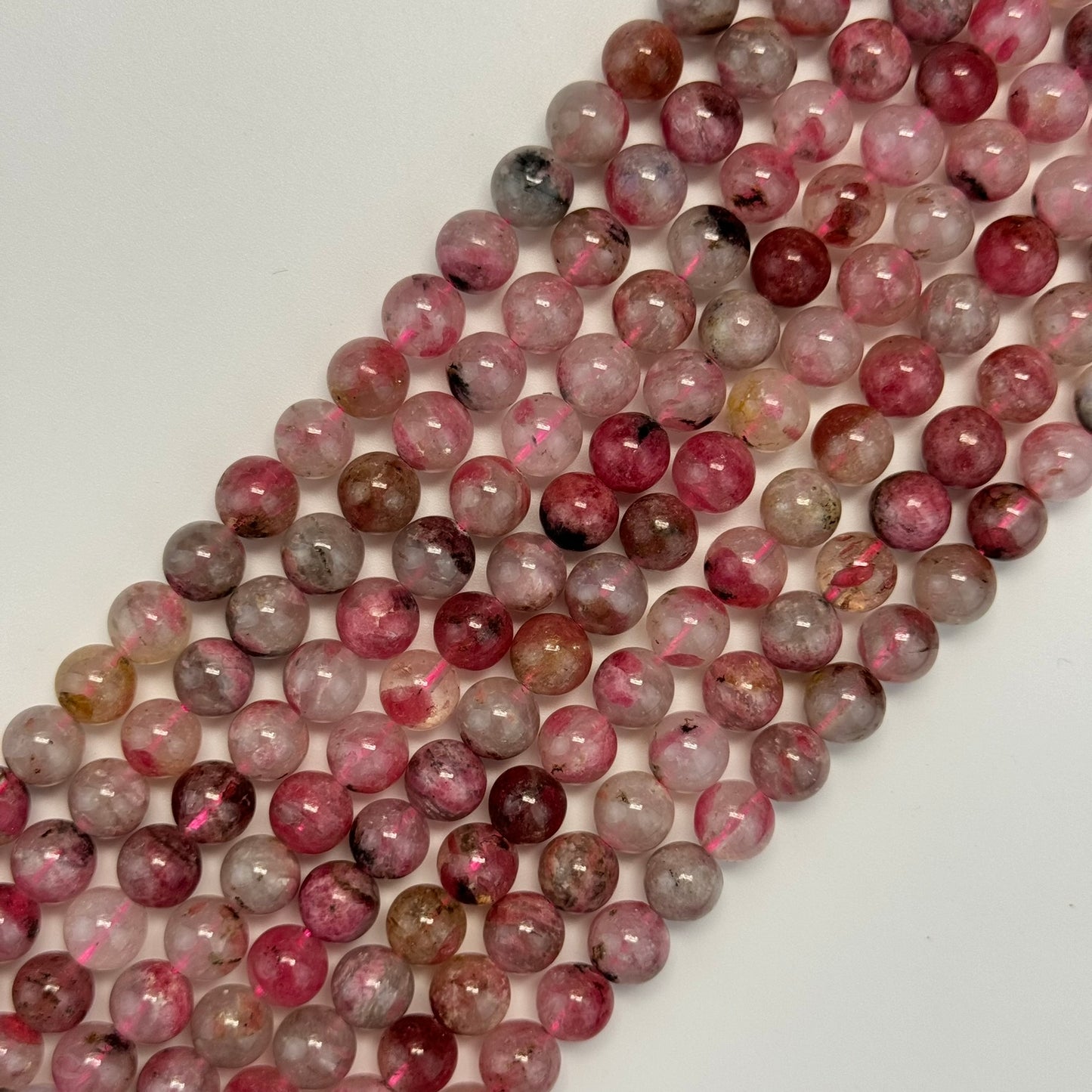 Sakura Rhodonite Polished Round Beads - Color A image 6