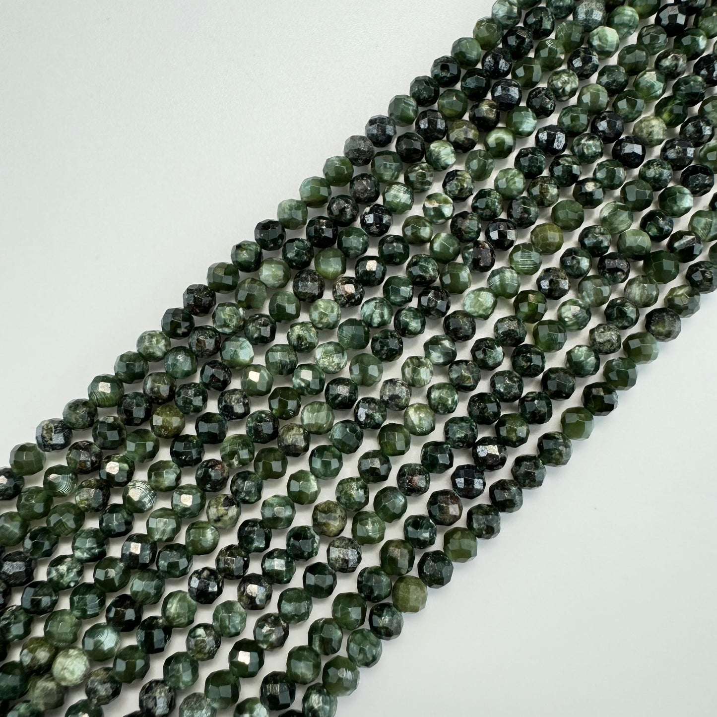Seraphinite Faceted Round Beads (4.5mm) image 0