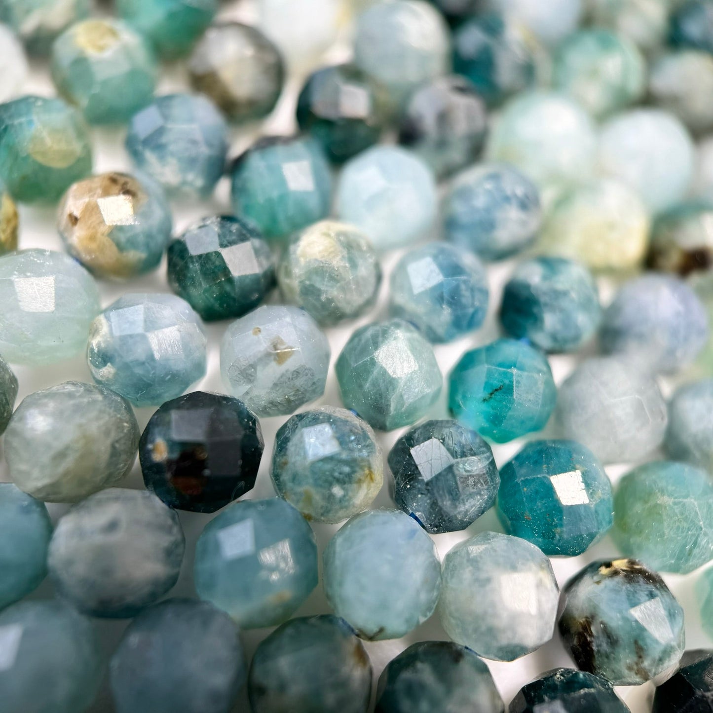 Blue Tourmaline Faceted Round Beads image 7