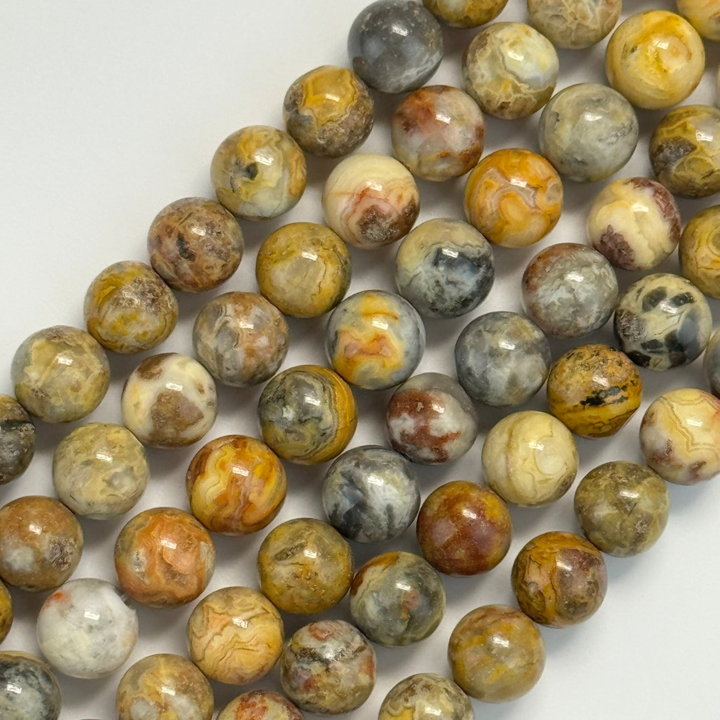 Golden Crazy Lace Agate Polished Round Beads image 0