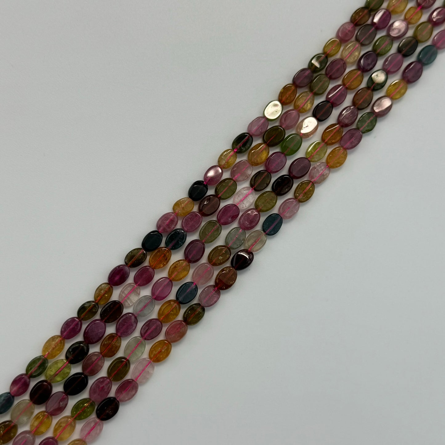 Tourmaline Faceted Oval Beads (AAA Quality) image 1