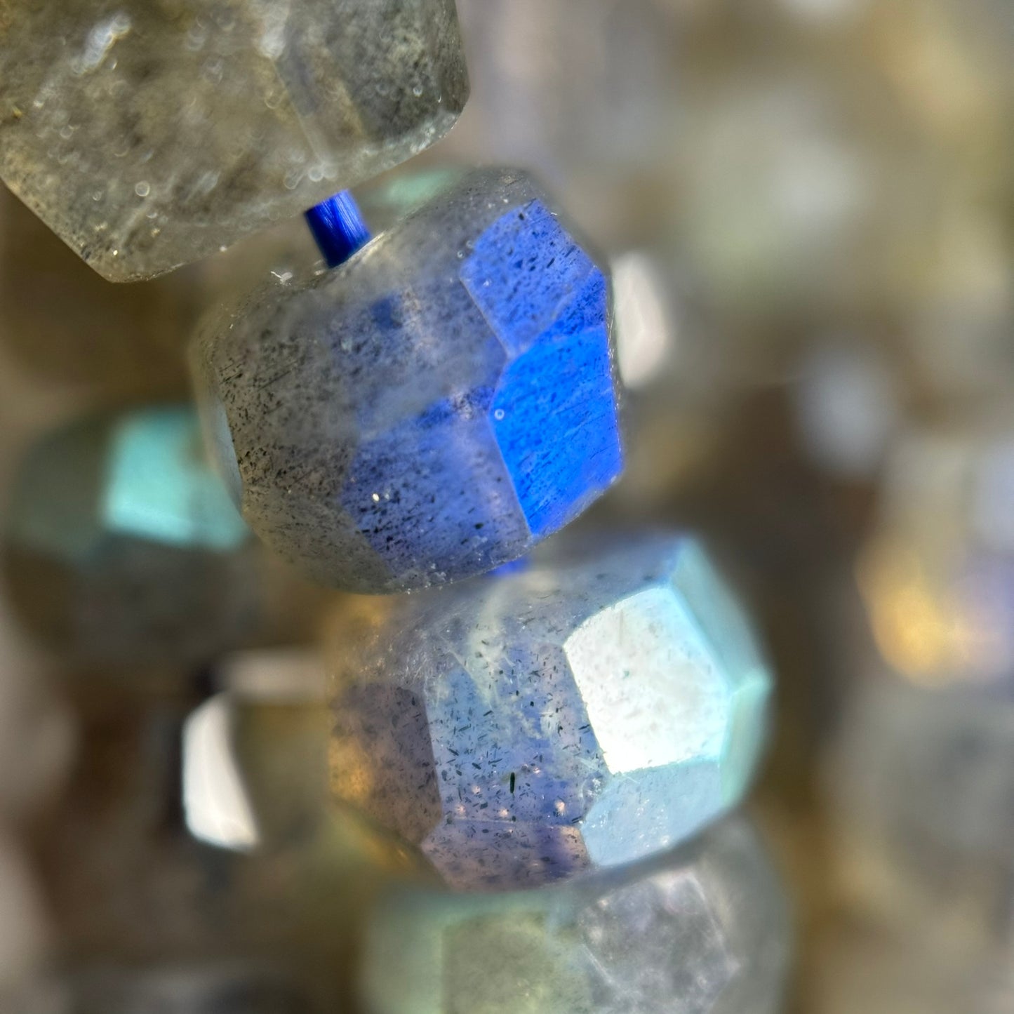Labradorite Single Cut Faceted Rondelle Beads ( AA Quality) image 11