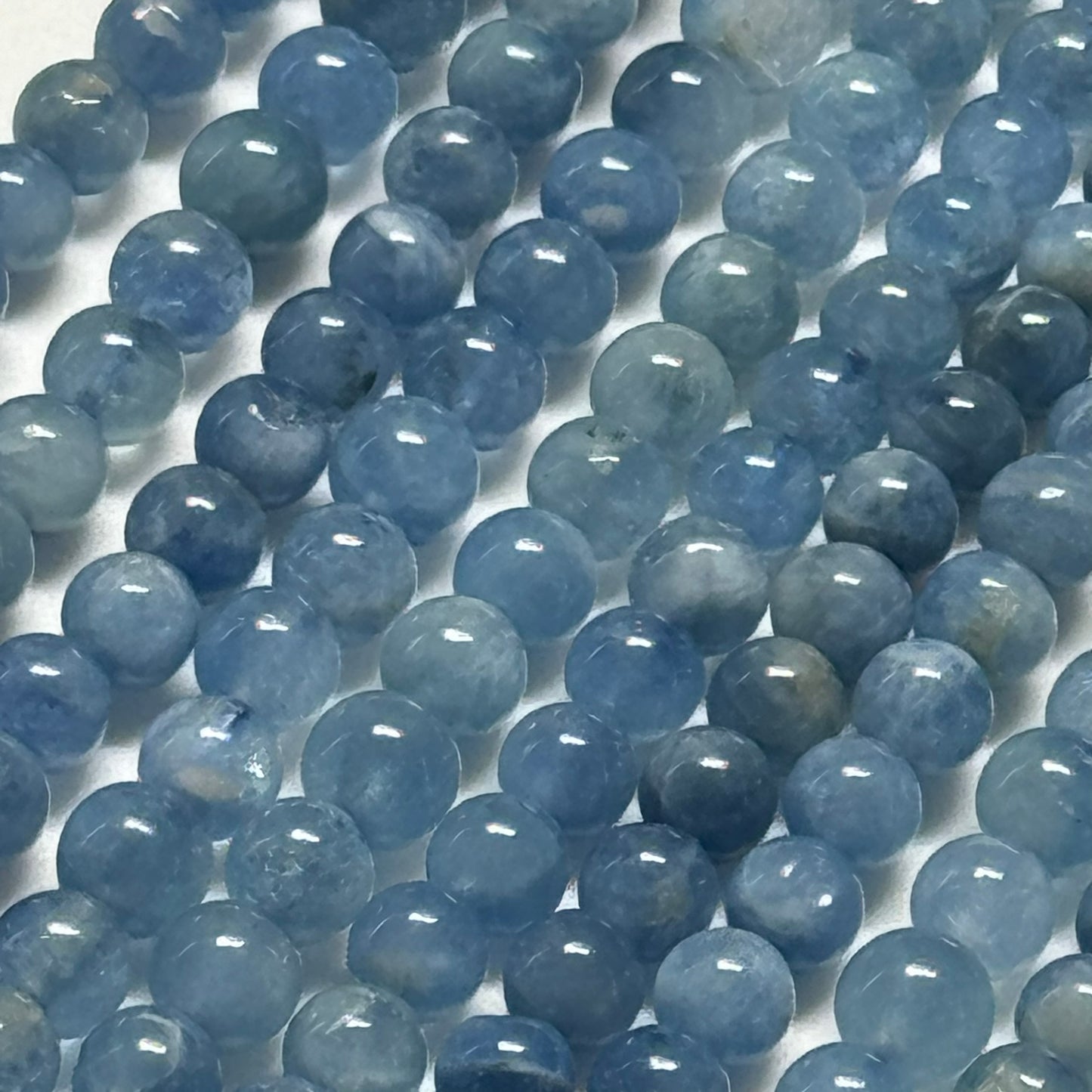 Aquamarine Polished Round Gemstone Beads - A Quality image 4