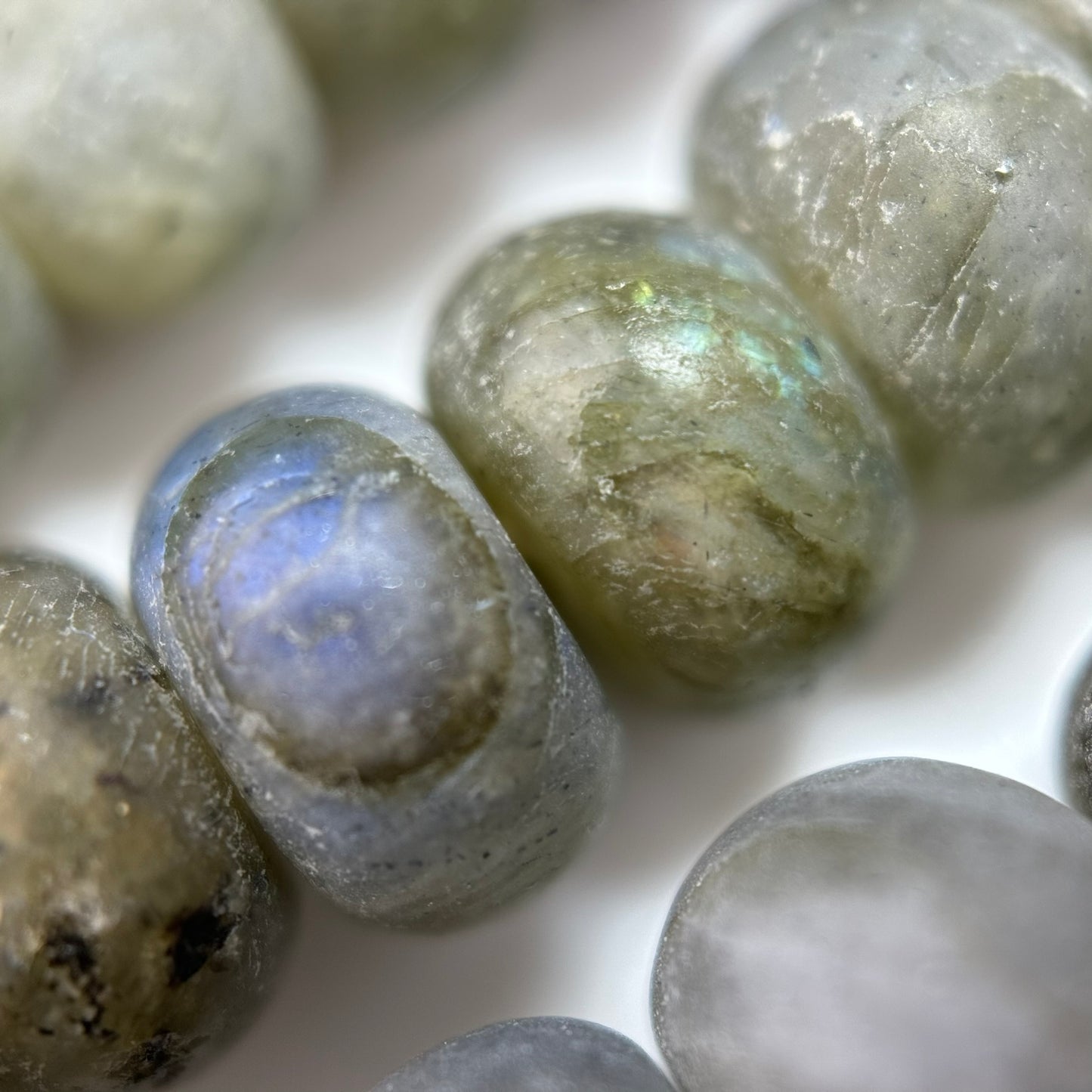 Labradorite Frosted Rondelle Beads image 3