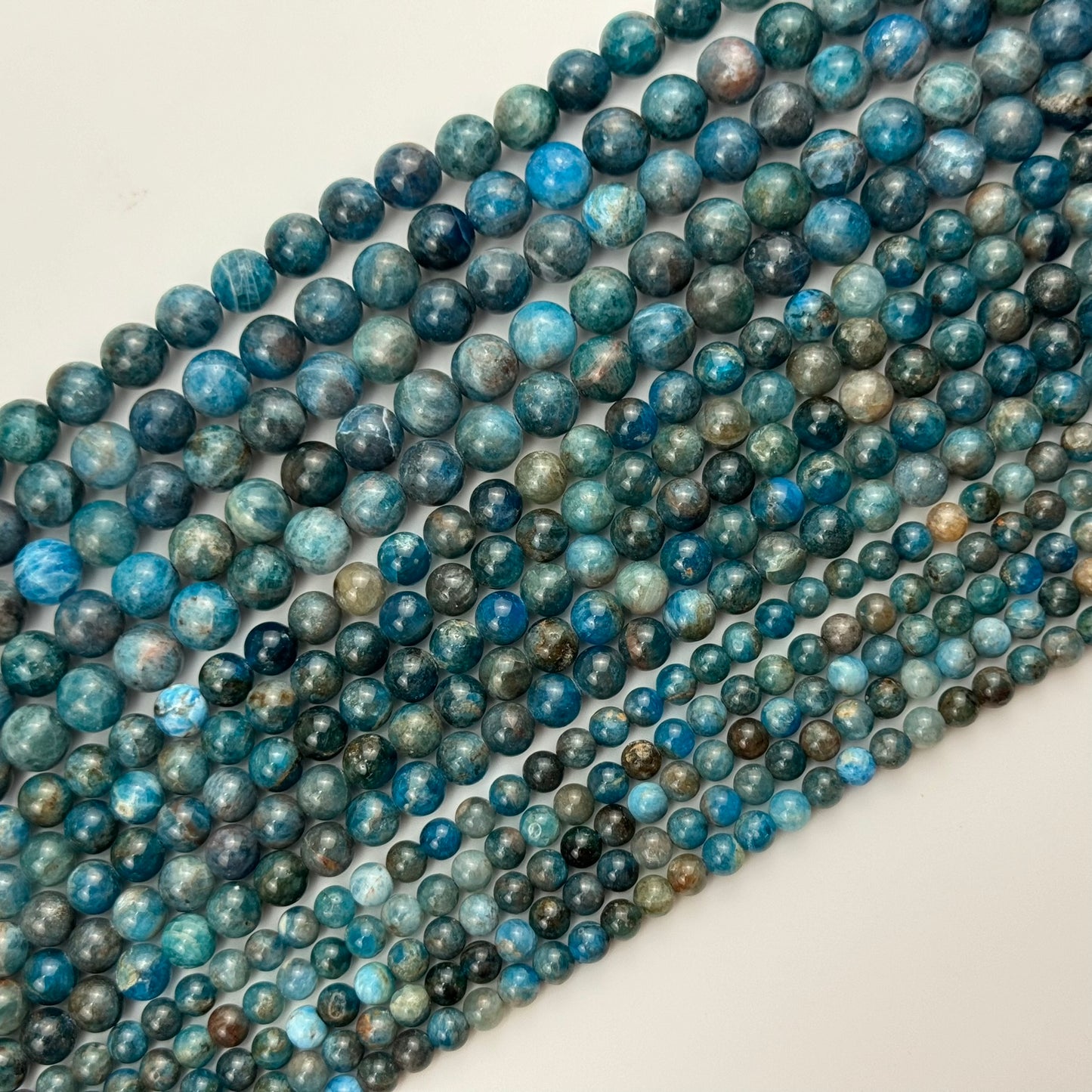 Blue Apatite Polished Round Beads image 0