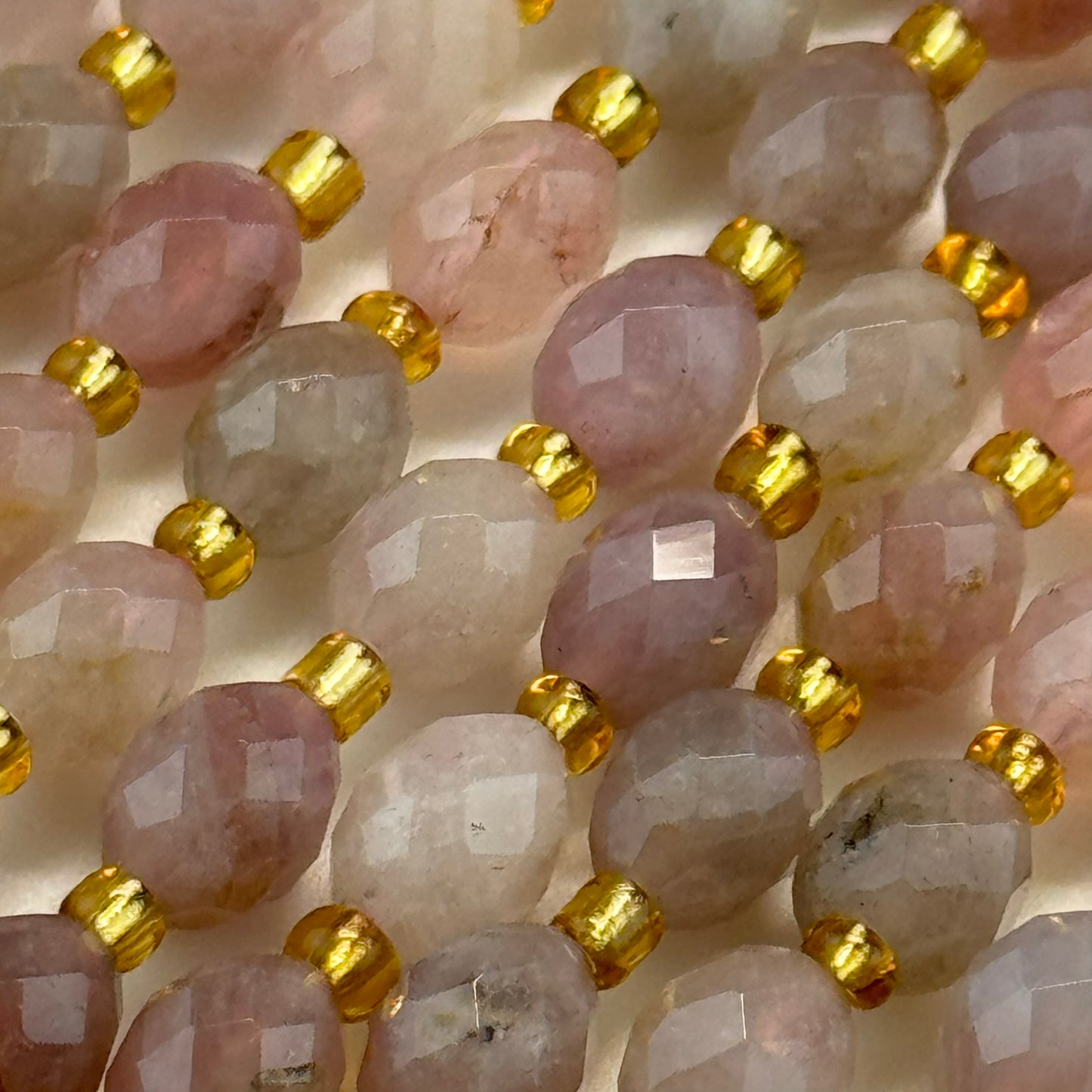 Madagascar Rose Quartz Faceted Barrel 8 Beads image 2