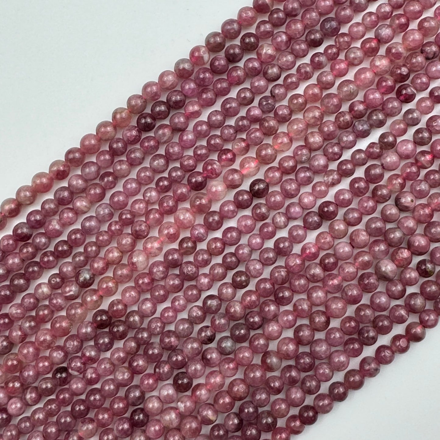 Pink Tourmaline Polished Round Beads (4.5-6.5mm) image 1