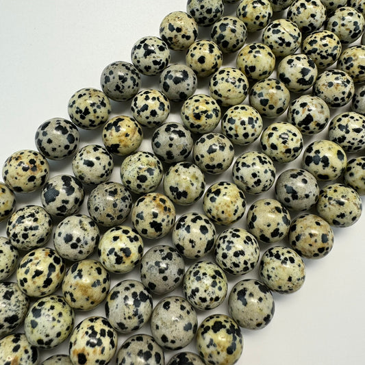 Jasper Dalmatian Polished Round Beads (AA Quality)