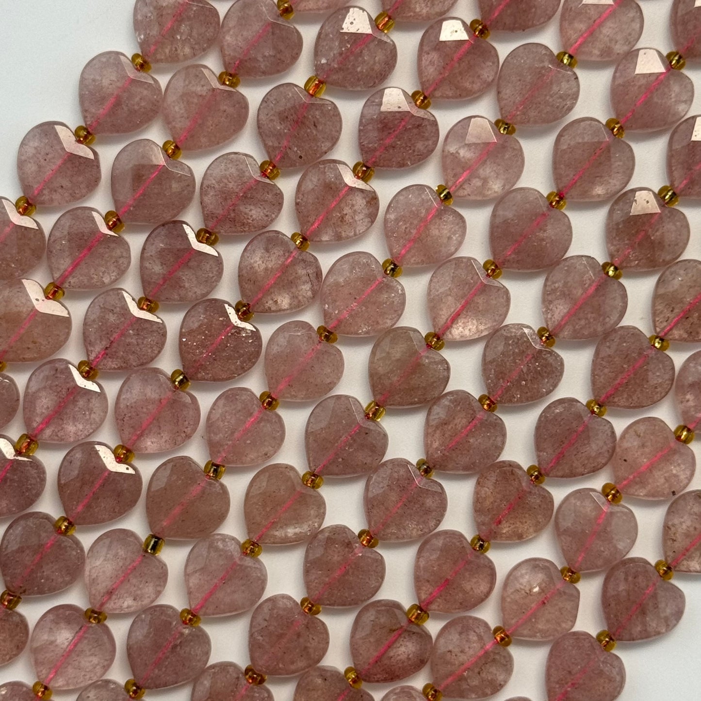 Strawberry Quartz Faceted Heart Shape Beads image 5