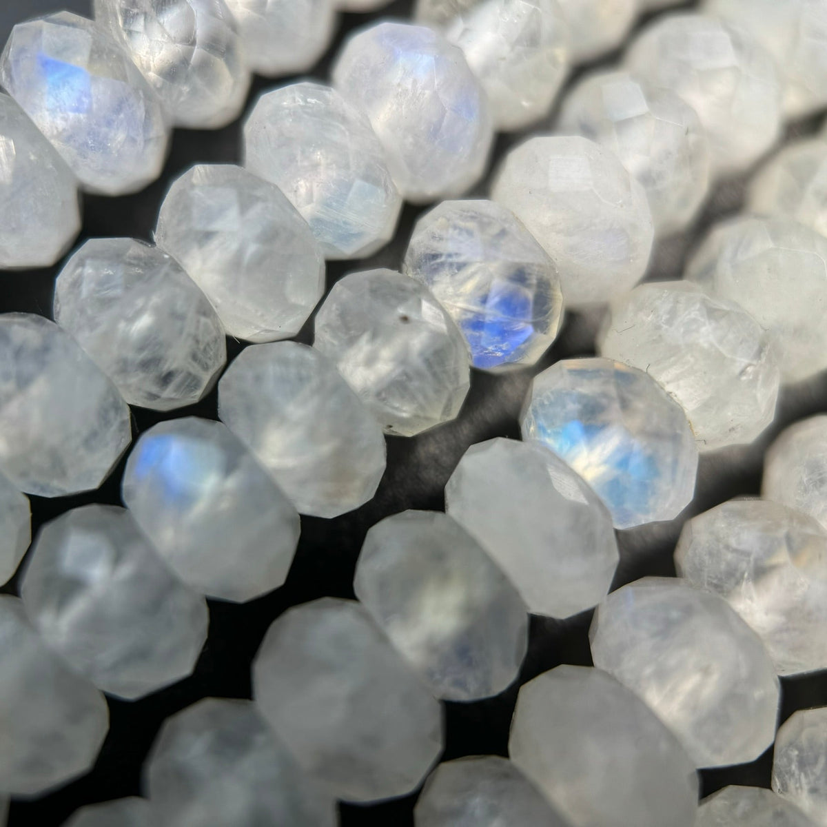 Rainbow Moonstone Faceted Rondelle Beads (AA Quality) image 5