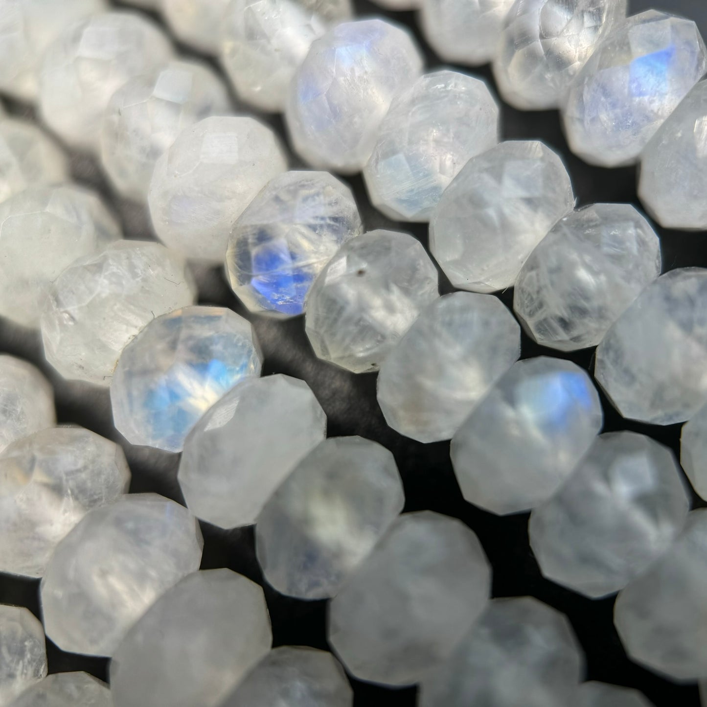 Rainbow Moonstone Faceted Rondelle Beads (AA Quality) image 5