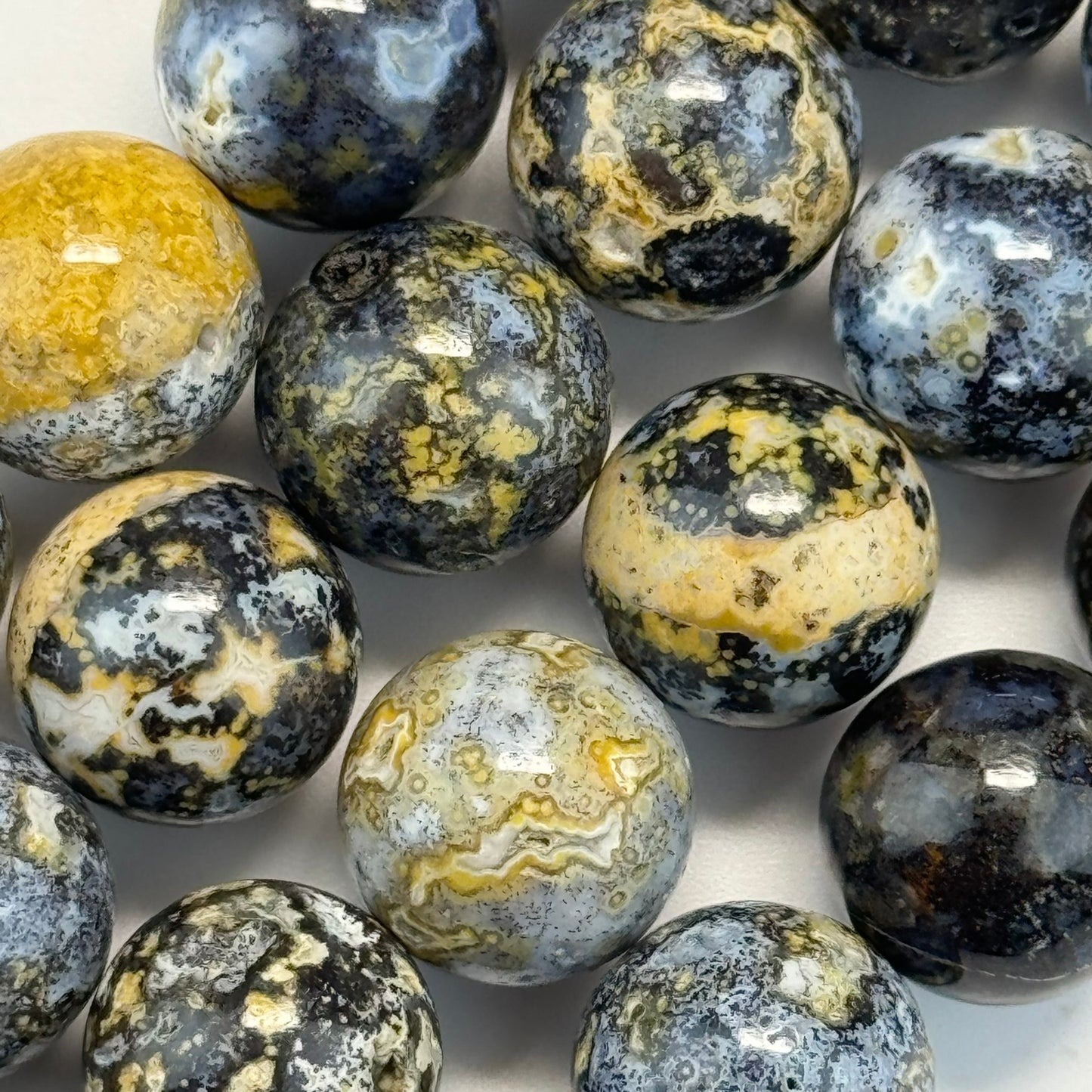 Ocean Blue Jasper Polished Round Beads image 1