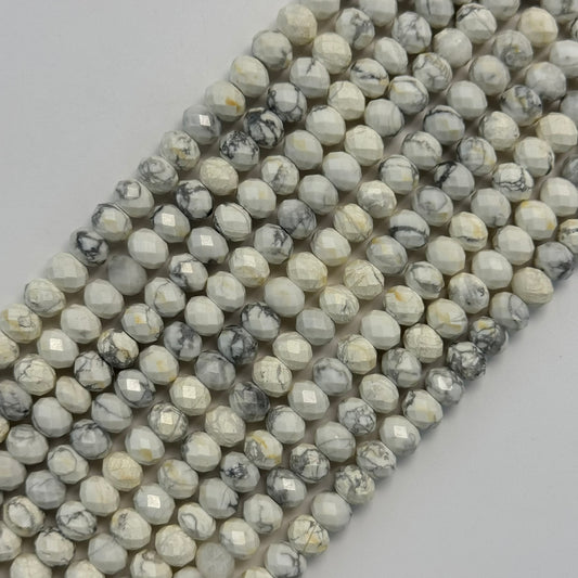 Howlite Faceted Rondelle Beads image 0
