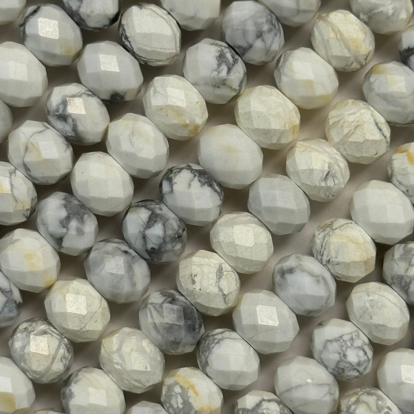Howlite Faceted Rondelle Beads image 1
