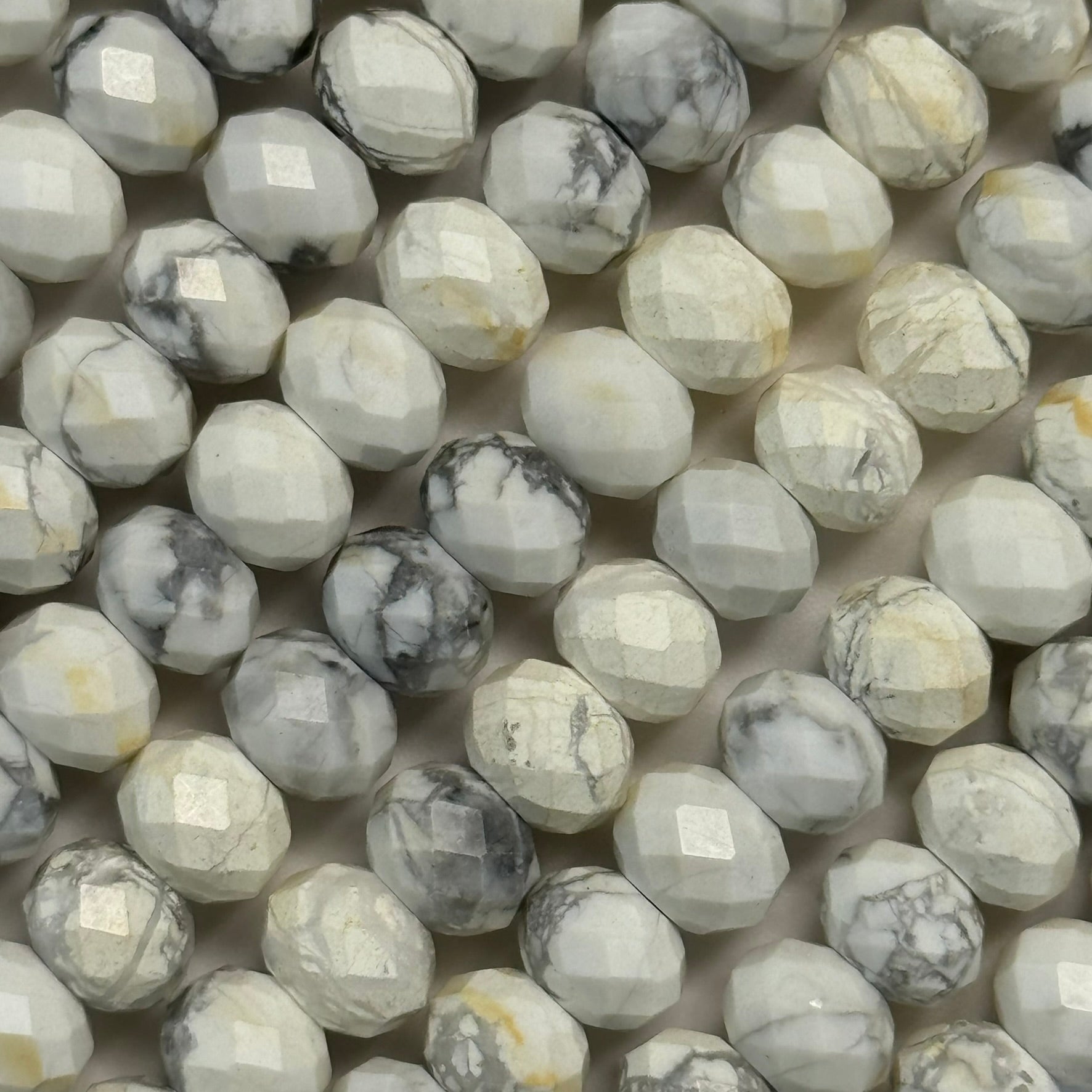 Howlite Faceted Rondelle Beads image 1