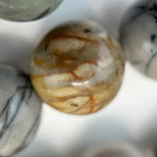 Jasper Picasso Polished Round Beads (AA Quality)