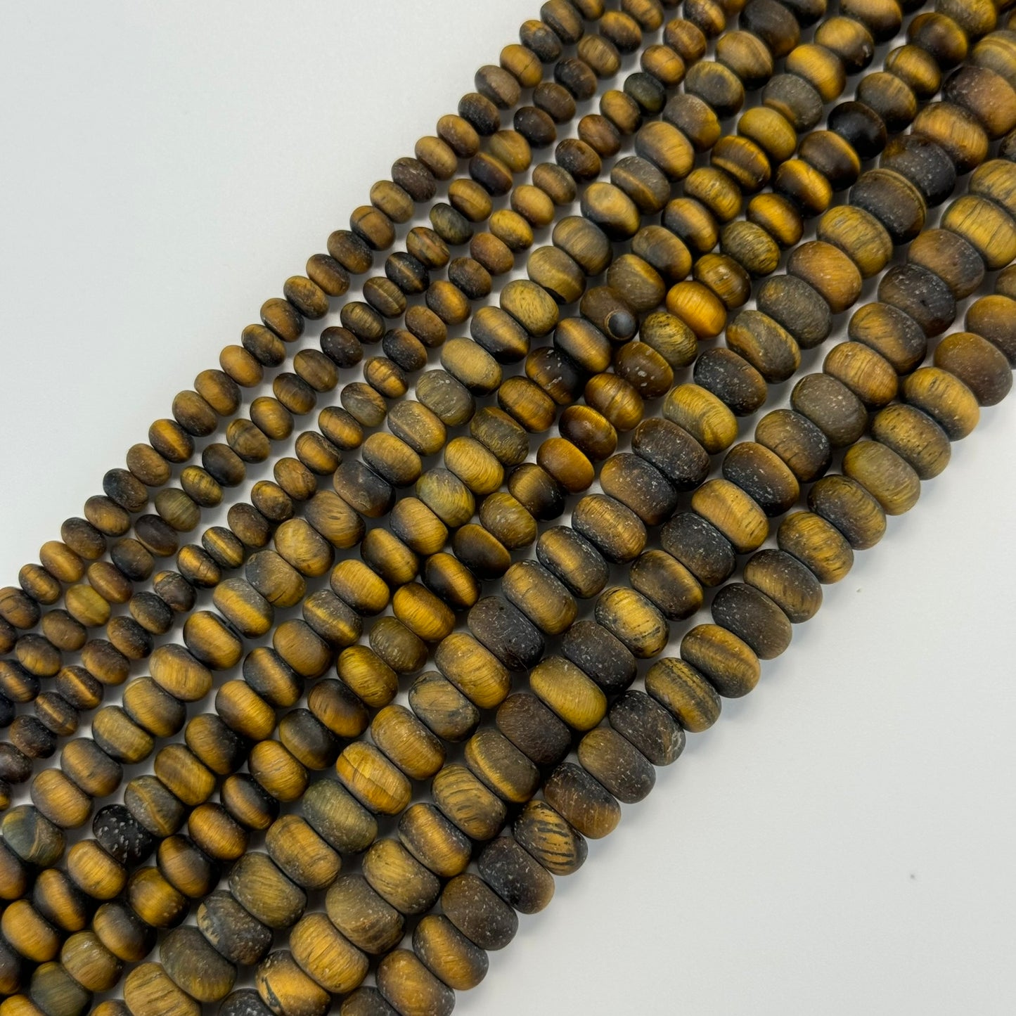 Tiger's Eye Frosted Rondelle Beads image 3