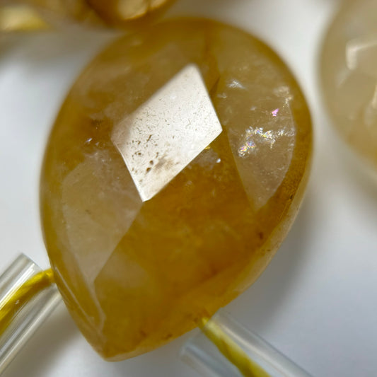 Golden Healer Faceted Pear Shape Beads