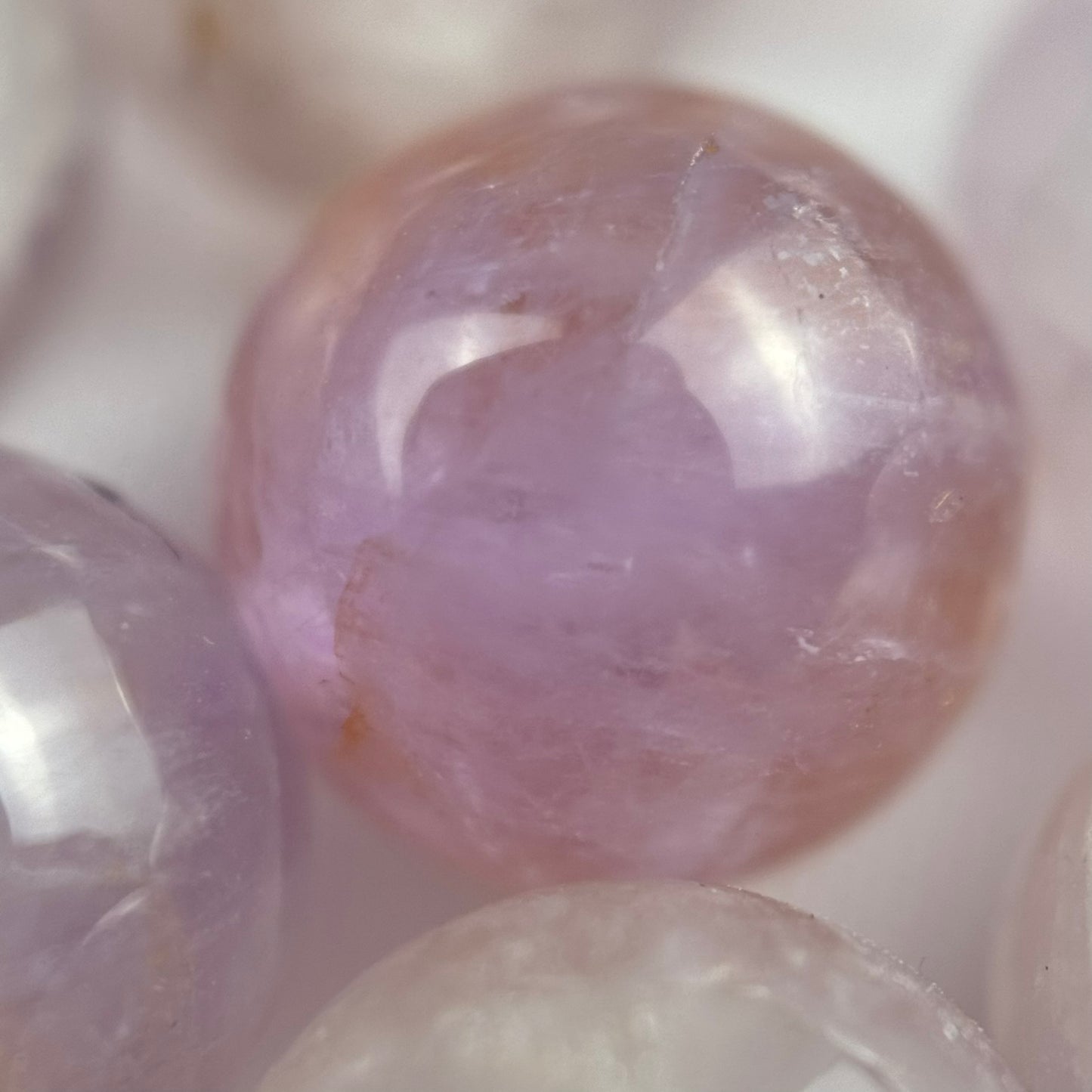 Lavendar Amethyst Polished Round Beads image 1