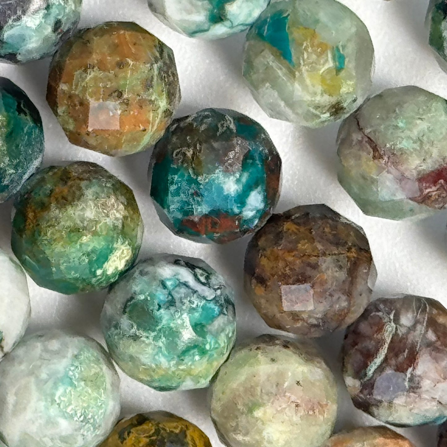 Chrysocolla Faceted Round Beads image 8