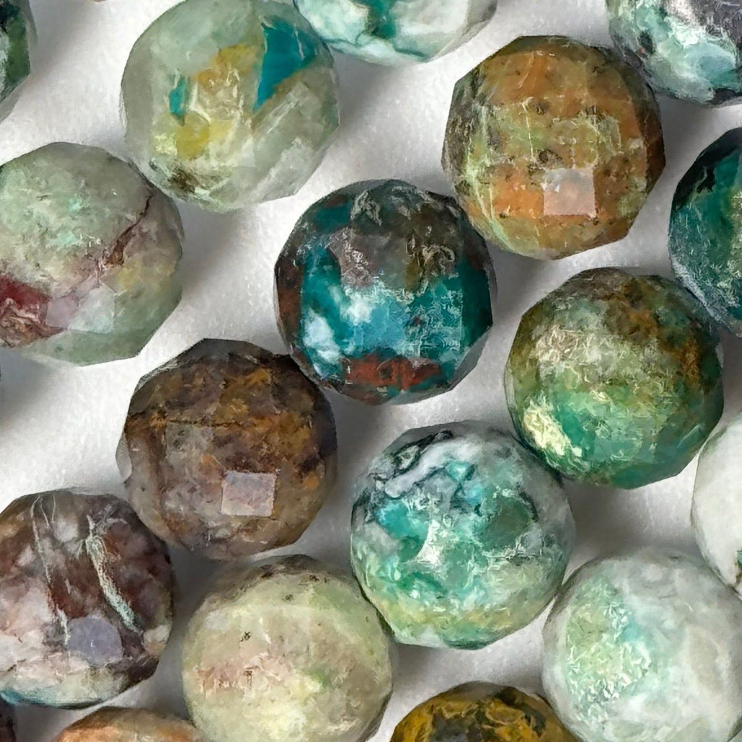 Chrysocolla Faceted Round Beads image 8
