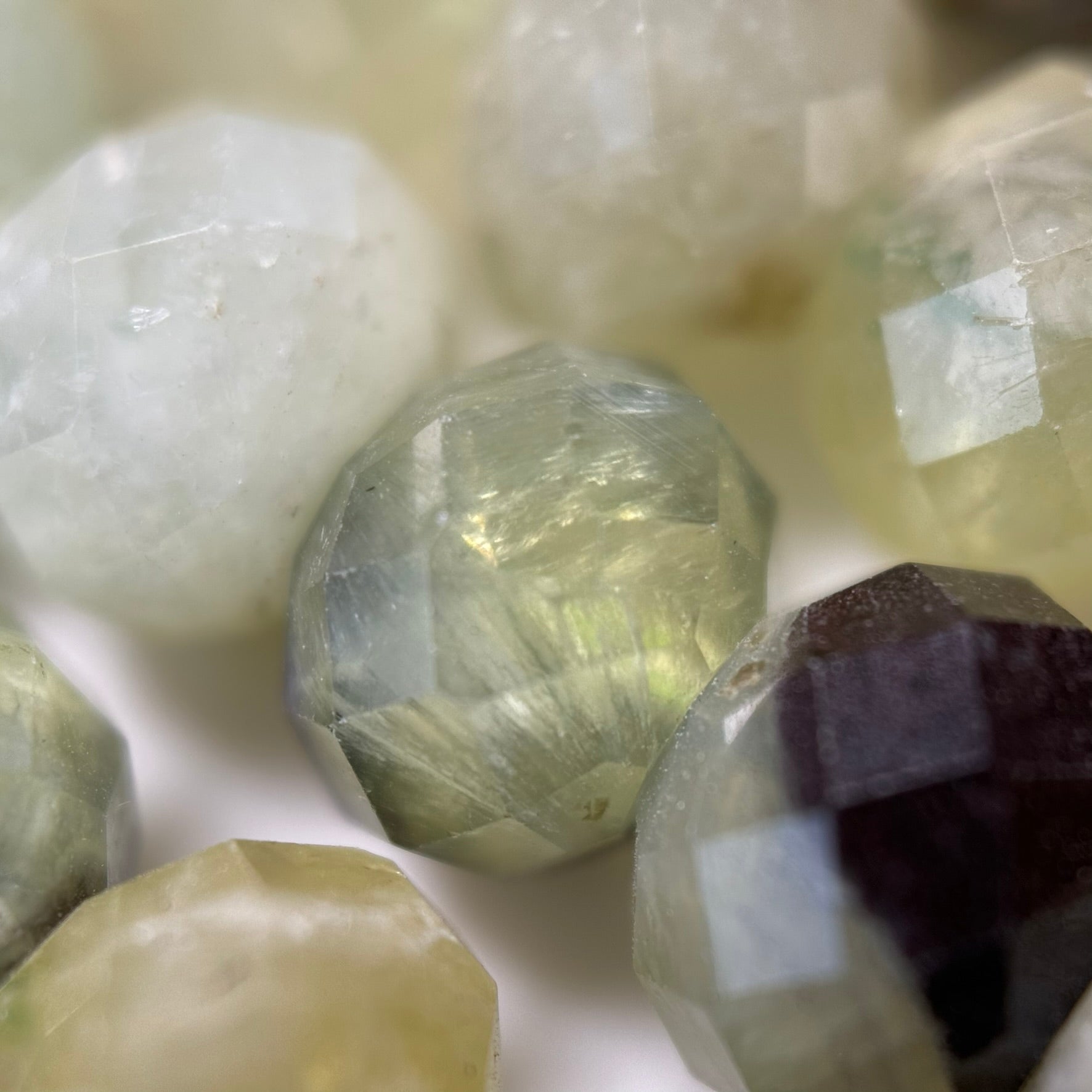 Prehnite Faceted Rondelle Beads (Color B) image 6