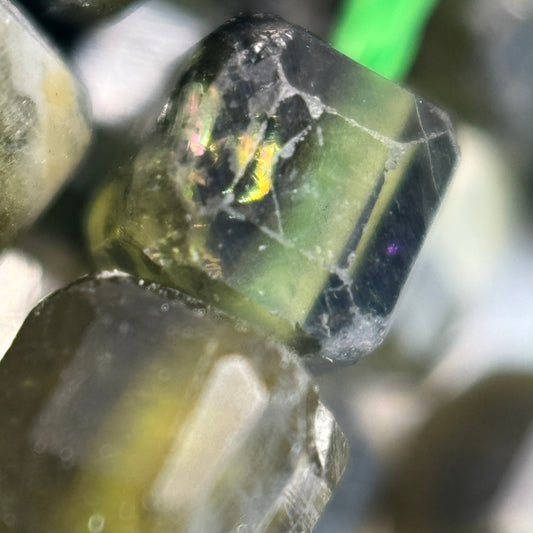 Green Tourmaline Square Beads