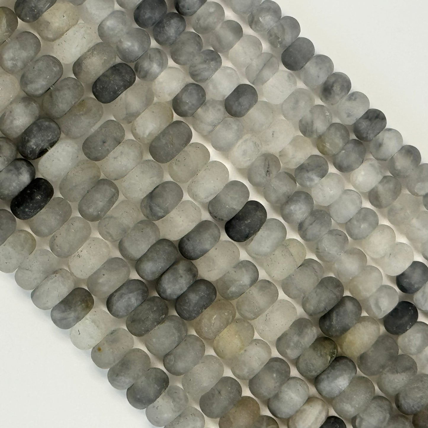 Green Ice Quartz Frosted Rondelle Beads image 2