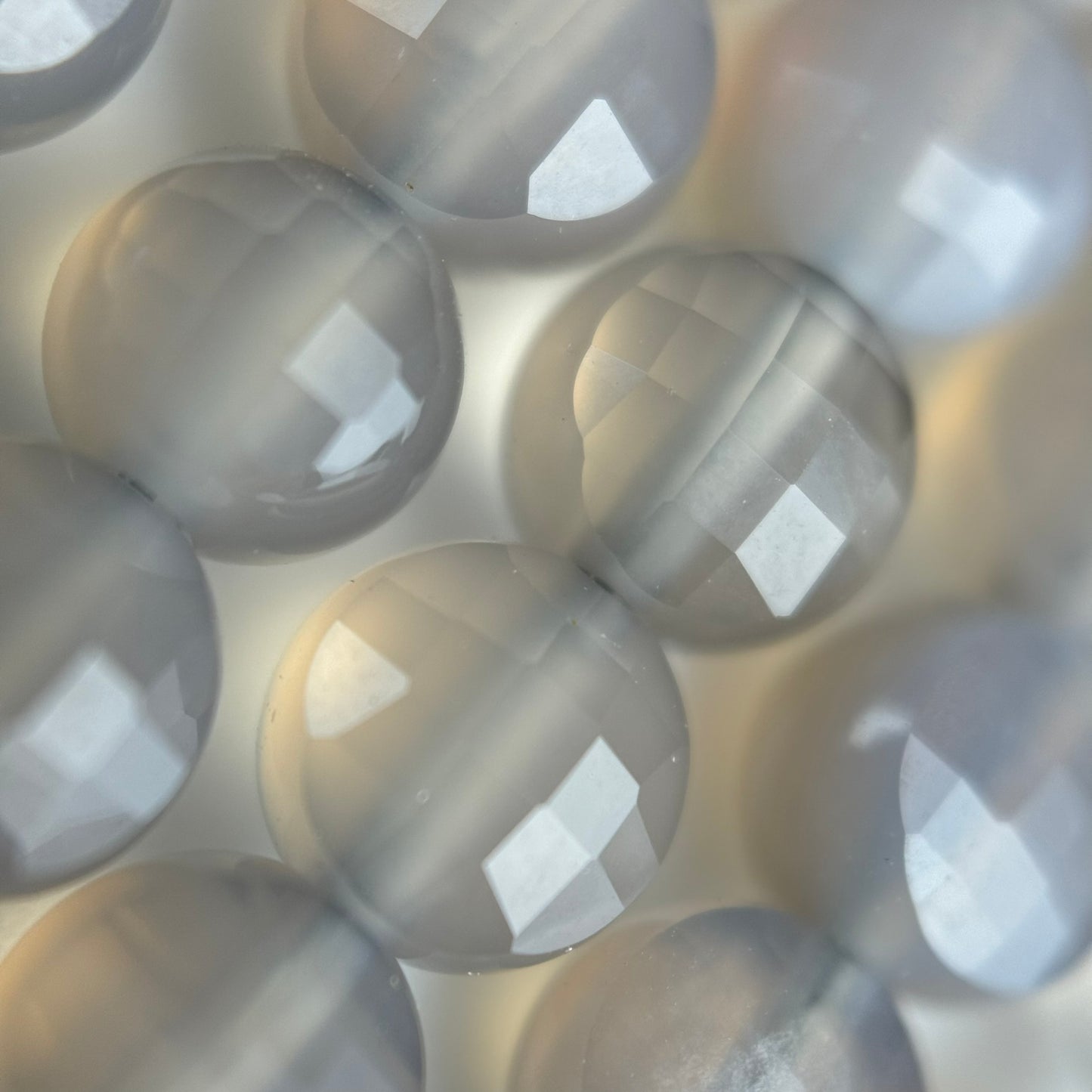 Gray Agate Lentil Beads image 7