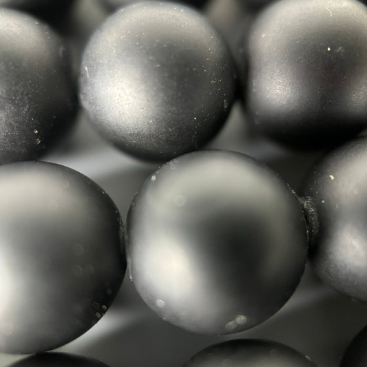 Black Onyx Matte Round Beads