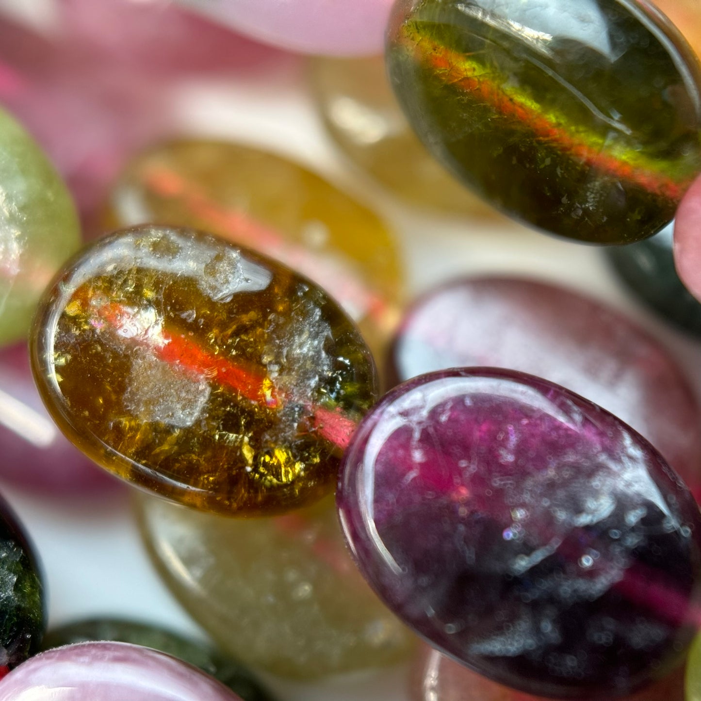 Tourmaline Faceted Oval Beads (A Quality) image 2