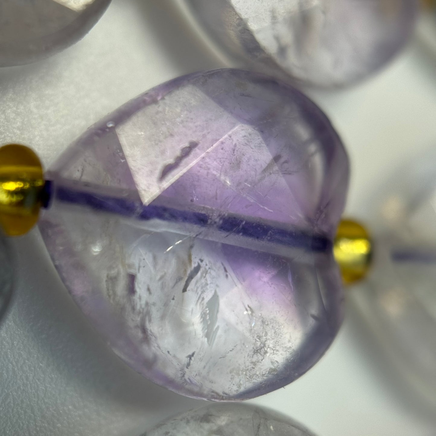 Lavender Amethyst Faceted Heart Shape Beads image 4