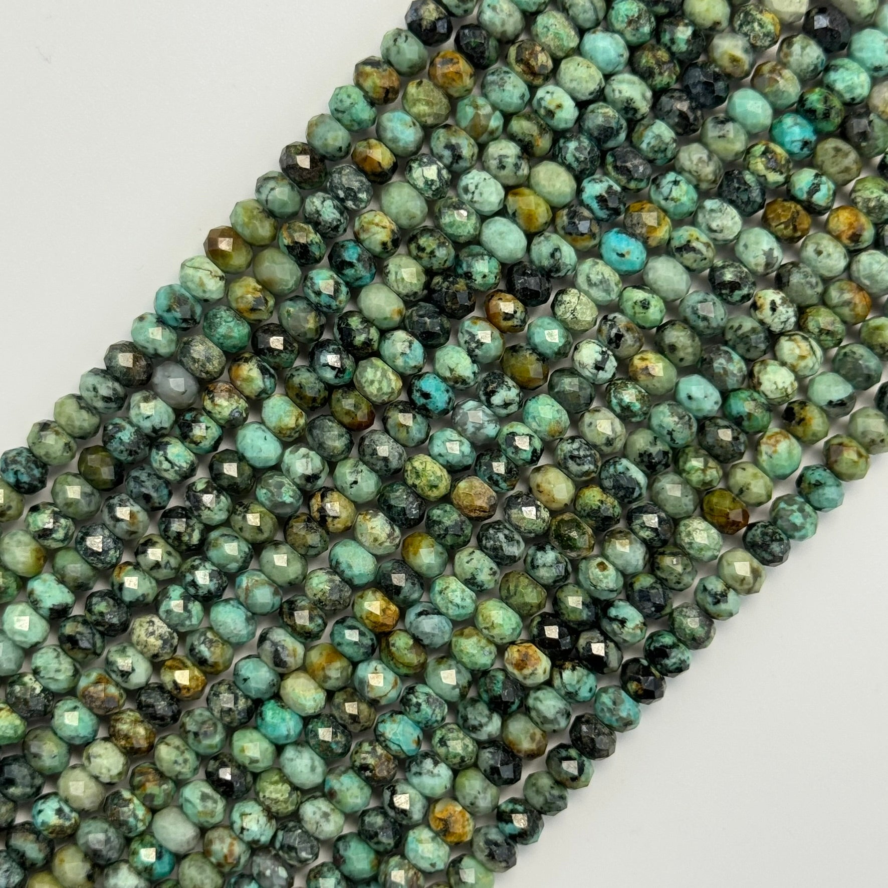 African Turquoise (Jasper) Faceted Rondelle Beads image 0