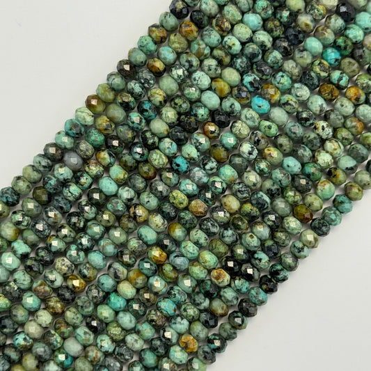 African Turquoise (Jasper) Faceted Rondelle Beads image 0