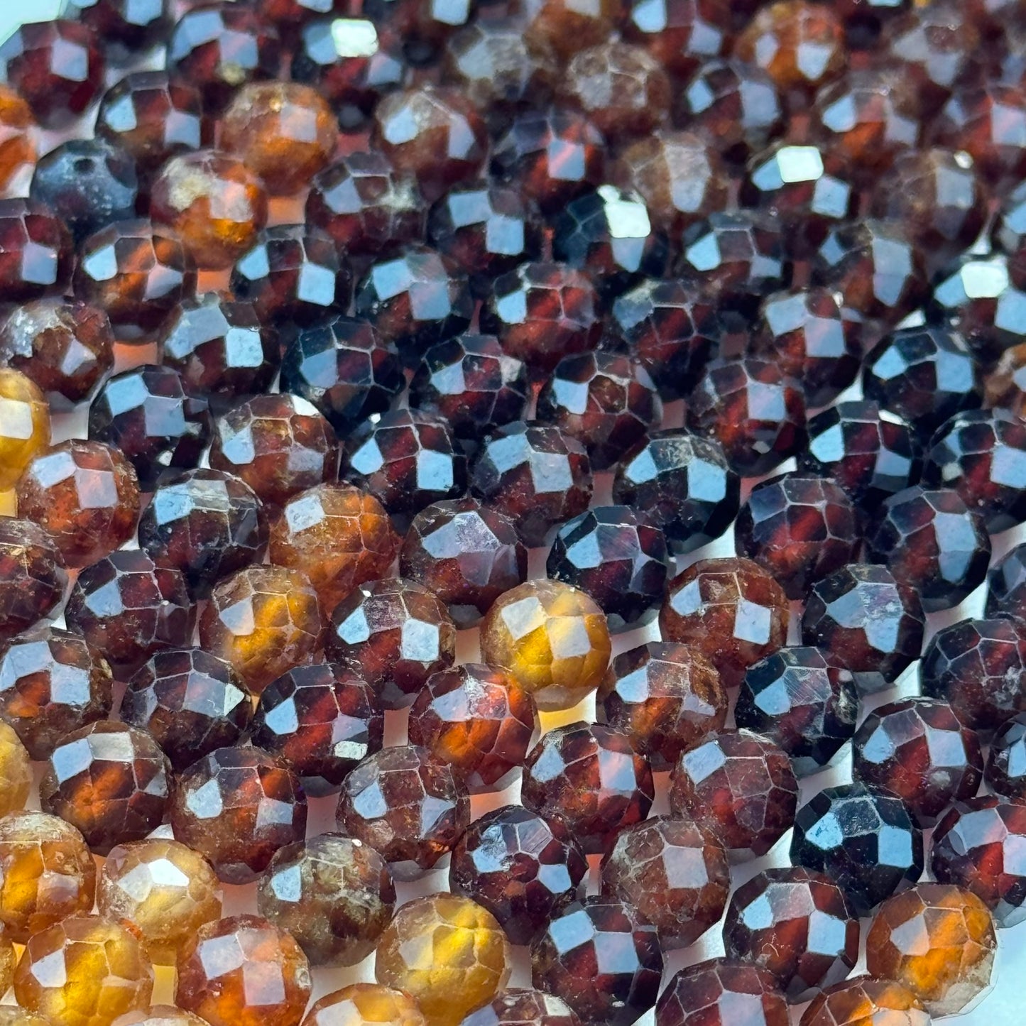 Hessonite Garnet Faceted Round Beads (Color B) image 4