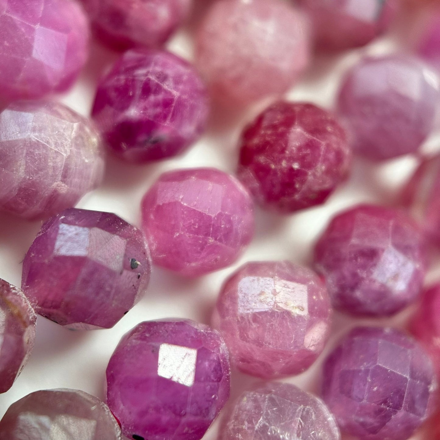 Natural Ruby Faceted Round Beads image 7