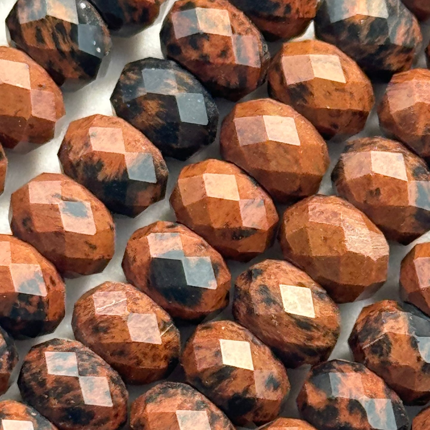 Mohagany Obsidian Faceted Rondelle Beads image 3