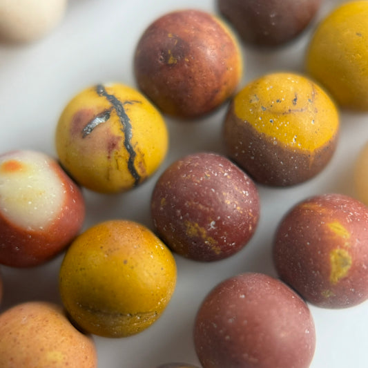 Mookaite Beads - Frosted Round Beads