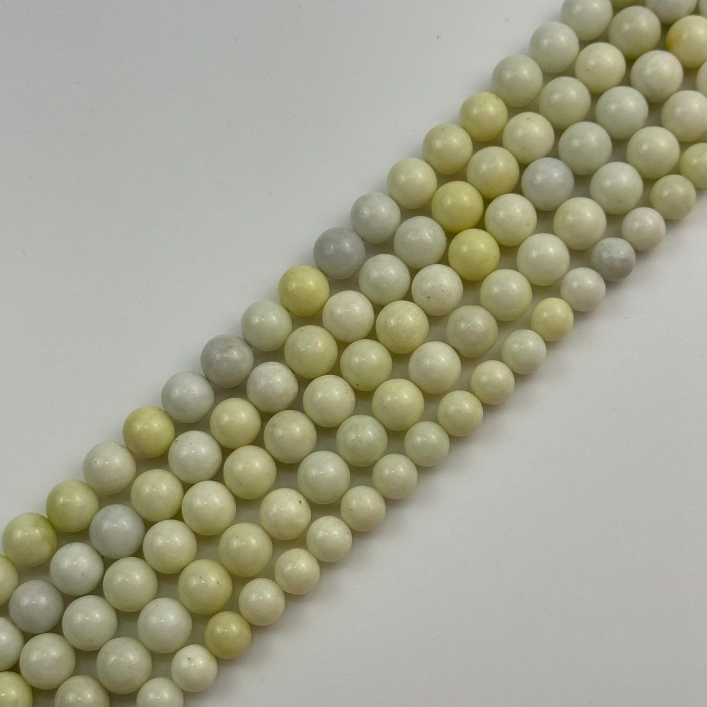 Light Yellow Serpentine Polished Round Beads image 2