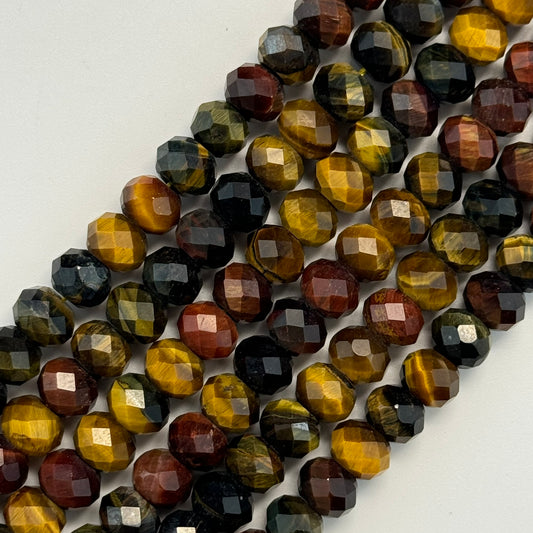 Tiger's Eye Faceted Rondelle Beads (AAA Quality)